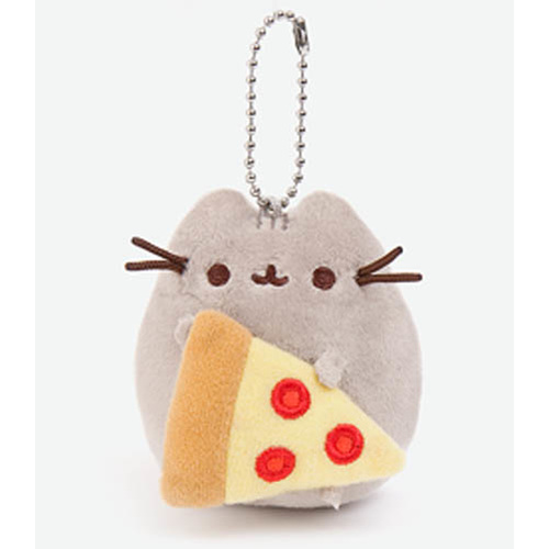 pusheen holding pizza