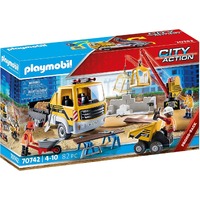 Playmobil City Action - Construction Site with Flatbed Truck