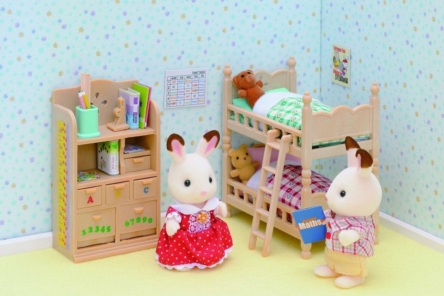 sylvanian childrens bedroom furniture set