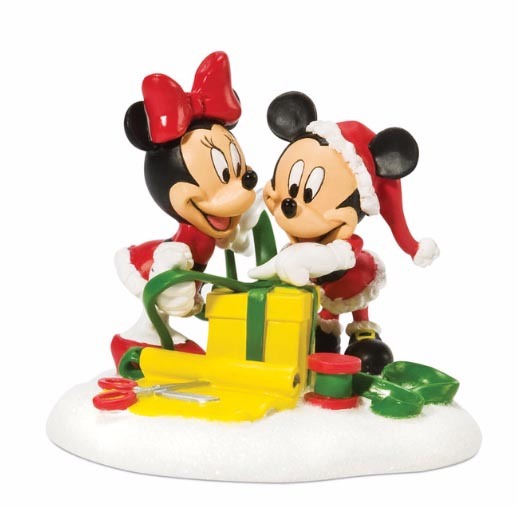 Enesco Disney Villages MICKEY & MINNIE WRAPPING GIFTS Disney Village 811276