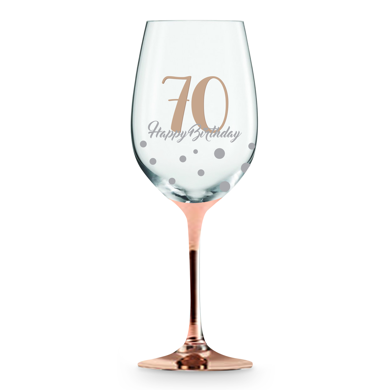 Rose Stem 70th Birthday Wine Glass By Landmark