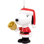 Hallmark Resin Hanging Ornament - Peanuts Snoopy Santa Bell Ringer