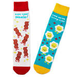 Hallmark Better Together Funny Crew Socks - Bacon and Eggs