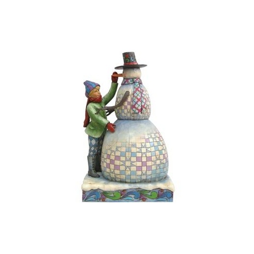 Heartwood Creek Snowman Collection - Boy Making Snowman