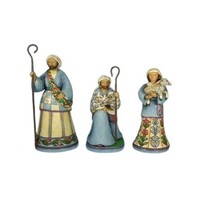 Jim Shore Heartwood Creek - Nativity Shepherds Blue Set of 3