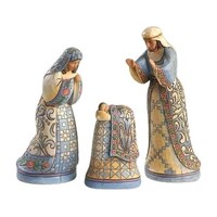 Jim Shore Heartwood Creek - Nativity Holy Family Blue Set of 3