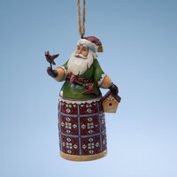 Heartwood Creek Classic - Santa With Cardinal & Birdhouse Hanging Ornament