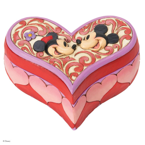 Jim Shore Disney Traditions - Mickey & Minnie Heart Box