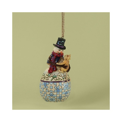 Heartwood Creek Hanging ornament collection - Snowman with cat