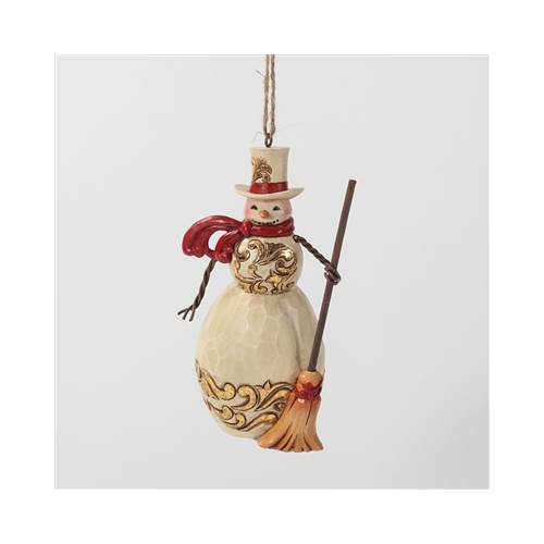 Heartwood Creek Hanging ornament collection - Ivory and gold snowman