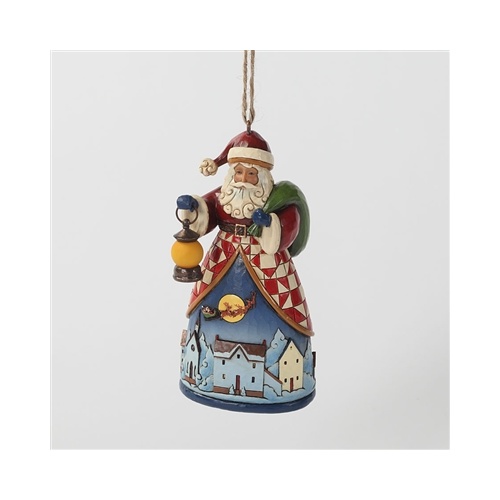 Heartwood Creek Hanging ornament collection - Santa with night scene