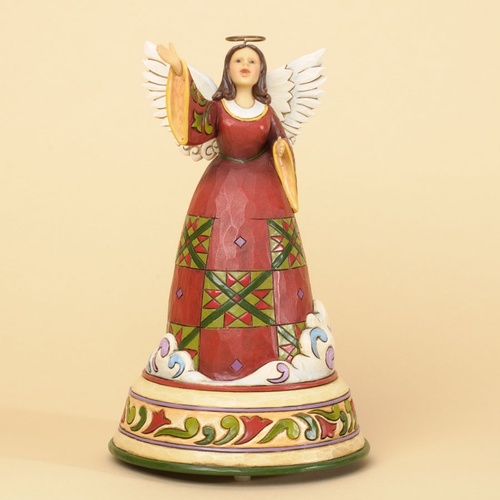 Heartwood Creek Angel Collection  - Praise Him With Song - Musical Angel Singing Figurine