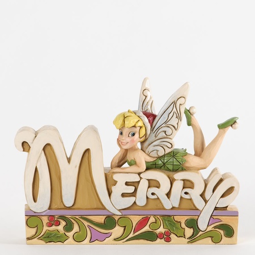 Jim Shore Disney Traditions - Tinkerbell Merry Word Christmas Figurine