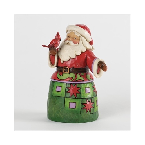 Santa Collection - Pint size Santa with cardinal