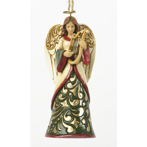 Heartwood Creek Hanging Ornament Collection - Green Ivory Angel Ornament