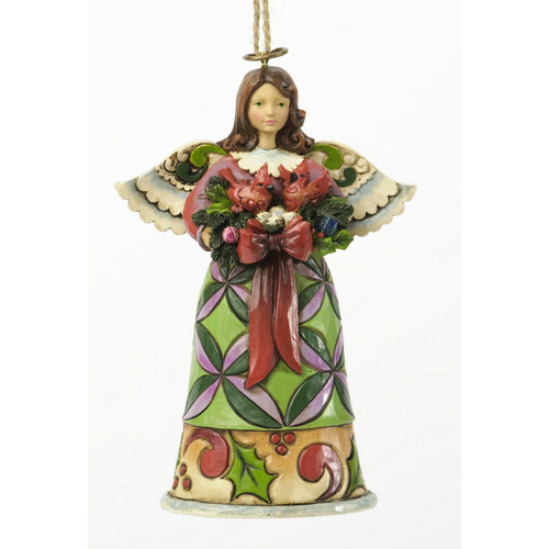 Heartwood Creek Angel Collection  - Christmas Angel with Cardinals Figurine