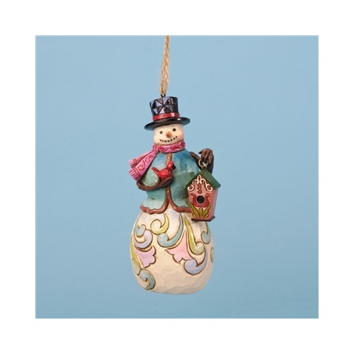 Heartwood Creek Hanging ornament collection - Snowman with birdhouse