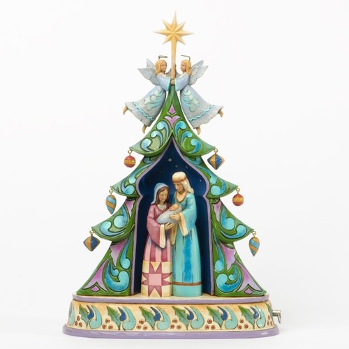 Heartwood Creek Christmas Collection - Holy Family Tree Musical Figurine