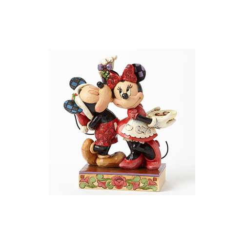 Jim Shore Disney Traditions - Mickey and Minnie Mistletoe Christmas Figurine