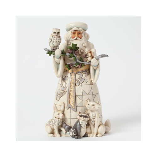 Heartwood Creek Santa Collection - White woodland Santa