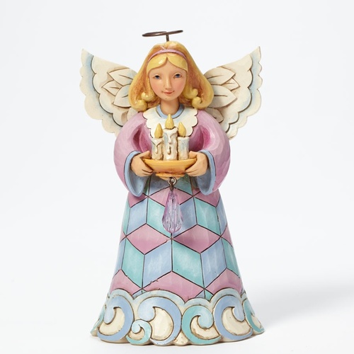 Heartwood Creek Angel Collection - Love Lights The Season - Pint-Sized Angel With Candles Figurine