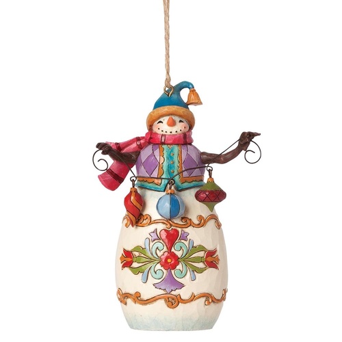 Heartwood Creek Hanging Ornament Collection - Snowman With Ornaments Ornament