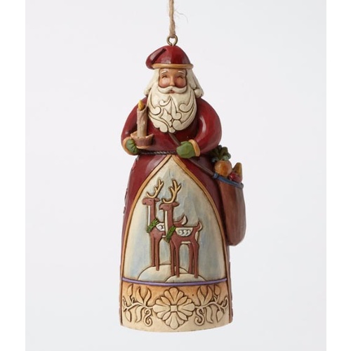 Heartwood Creek Hanging Ornament Collection  - Santa with Candle Hanging Ornament