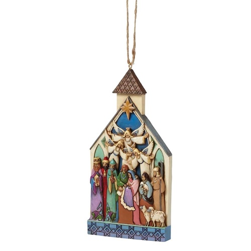 Heartwood Creek Hanging Ornament Collection - Nativity Church Ornament