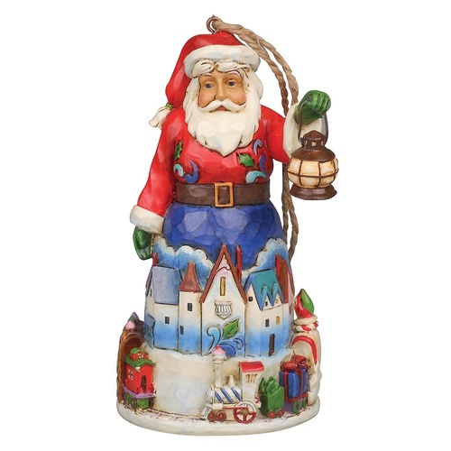 Heartwood Creek Santa Collection  - Santa With Train Hanging Ornament