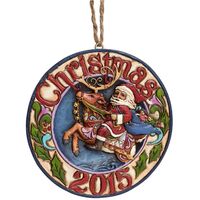 Jim Shore Heartwood Creek - 2015 Santa Riding Reindeer Hanging Ornament