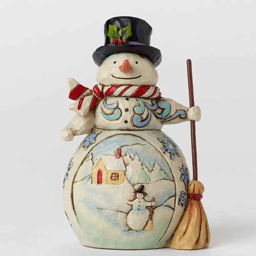 Heartwood Creek Snowman Collection  - Mini Snowman with winter scene