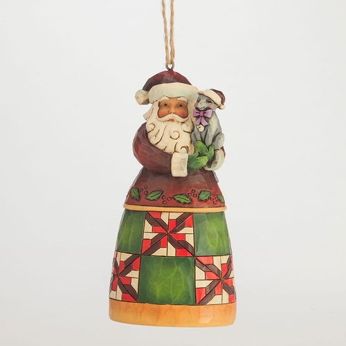 Heartwood Creek Hanging Ornament Collection  - Santa with Cat