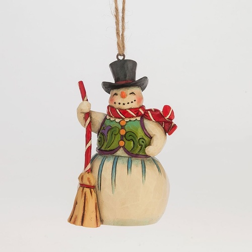 Heartwood Creek Hanging Ornament Collection  - Mini Snowman with Broom