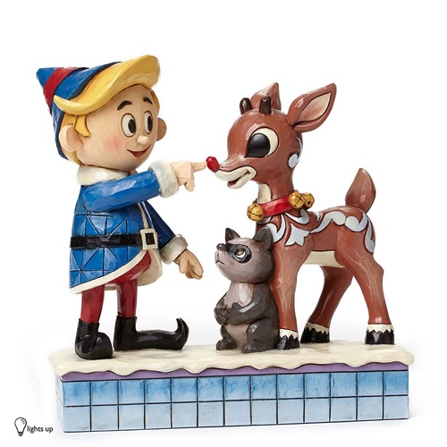 Heartwood Creek Christmas Collection  - Hermey Touching Rudolph's Nose