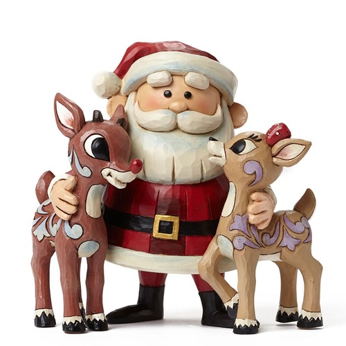 Heartwood Creek Christmas Collection  - Santa Hugging Rudolph and Clarice