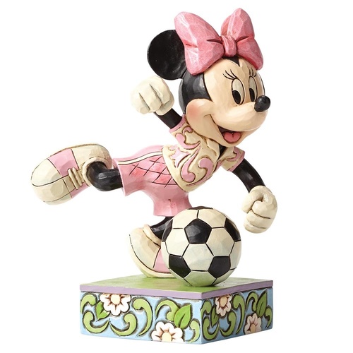 Jim Shore Disney Traditions - Minnie Mouse Football Soccer Goal Figurine