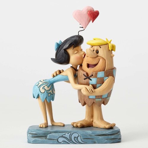 Jim Shore The Flintstones Collection Betty Kissing Barney - Rubble Romance Figurine