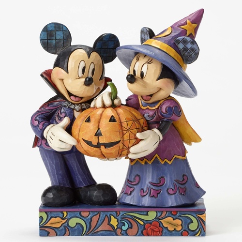 Jim Shore Disney Traditions - Mickey and Minnie with Pumpkin Figurine