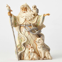 Heartwood Creek Christmas Collection - One Love For All - White Woodland Santa with Cane Figurine