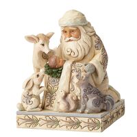 Jim Shore Heartwood Creek White Woodland - Santa with Baby Jesus