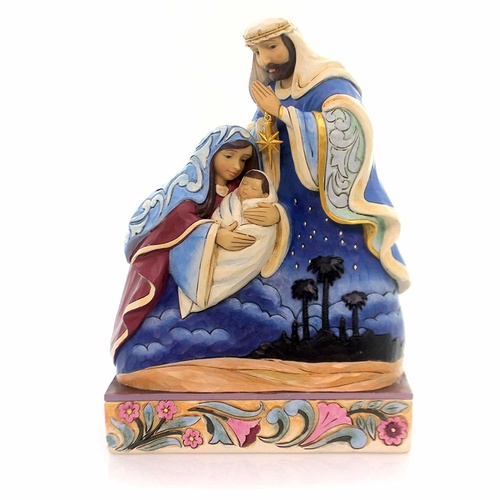 Heartwood Creek Nativity Collection - Holy Family With Bethlehem Scene