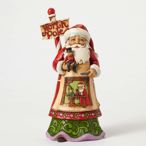 Heartwood Creek Santa Collection - Workshop Wonders - North Pole Santa with Workshop Scene Figurine