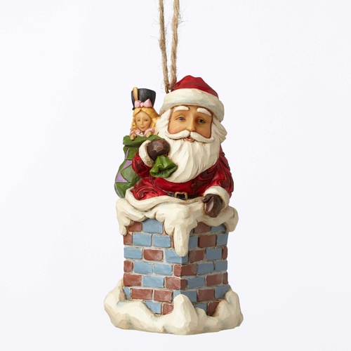 Heartwood Creek Hanging Ornament Collection - Santa in Chimney