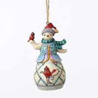 Heartwood Creek Classic - Snowman with Cardinal Hanging Ornament