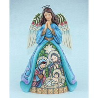 Heartwood Creek Angel Collection - Nativity Angel with Stained Glass Finish - Praise Thee With Joy of Angels