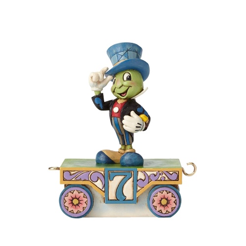 Jim Shore Disney Traditions - Birthday Train Number 7 - Jiminy Cricket