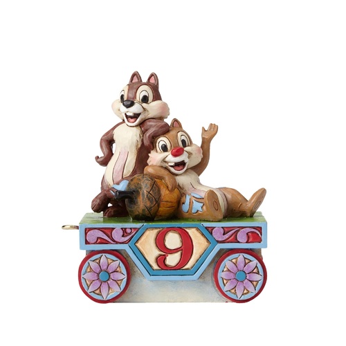 Jim Shore Disney Traditions - Birthday Train Number 9 - Chip and Dale