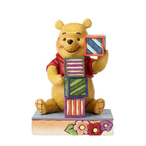 Jim Shore Disney Traditions - Pooh with Baby Blocks - Word Play