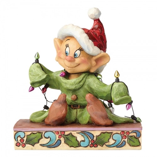 Jim Shore Disney Traditions - Snow White And The Seven Dwarfs Dopey - Light Up The Holidays