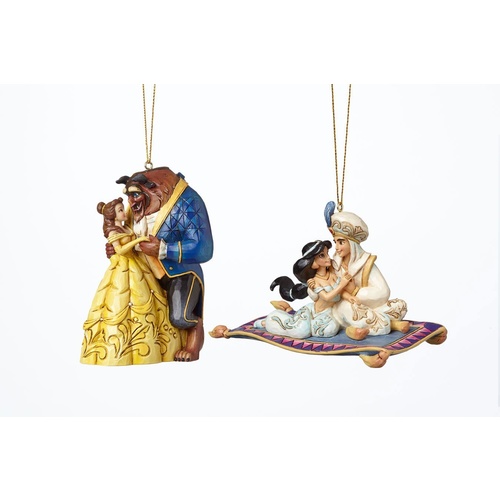 Jim Shore Disney Traditions - Jasmine and Belle Hanging Ornaments Set Of 2